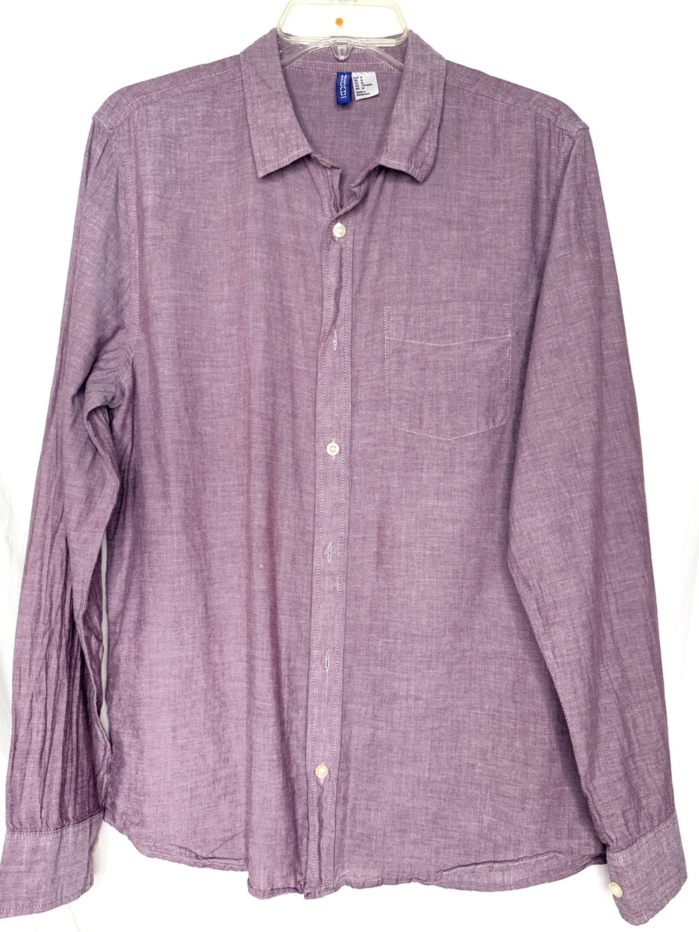 EUC-Men’s Divided By H&M Button Down LongSleeve LightWeight Dress Shirt Purple M